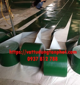 BĂNG TẢI PVC XANH TRƠN DÀY 5MM - 3 LỚP BỐ