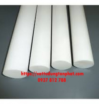 Nhựa Teflon cây tròn đặc (ptfe), cây nhựa teflon chịu nhiệt, nhựa teflon tròn tròn đặc